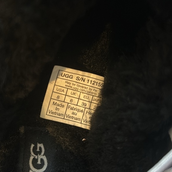 UGG Black Fluffy Platform Sandals 8 - Picture 10 of 11